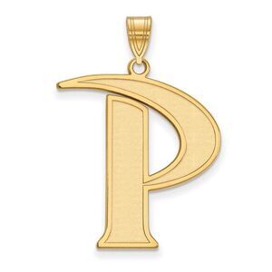 14k Gold Plated Silver Pepperdine U. XL Initial P Pendant